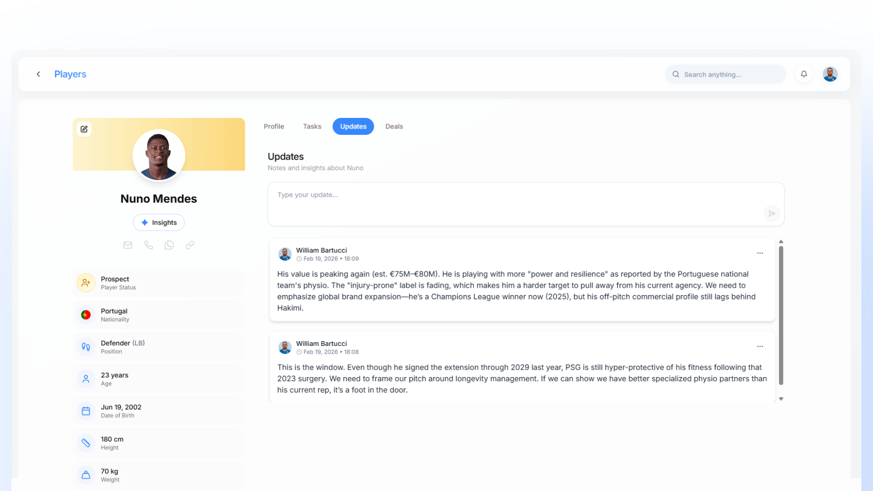ATHLIVO | Football Agent CRM & Management Software