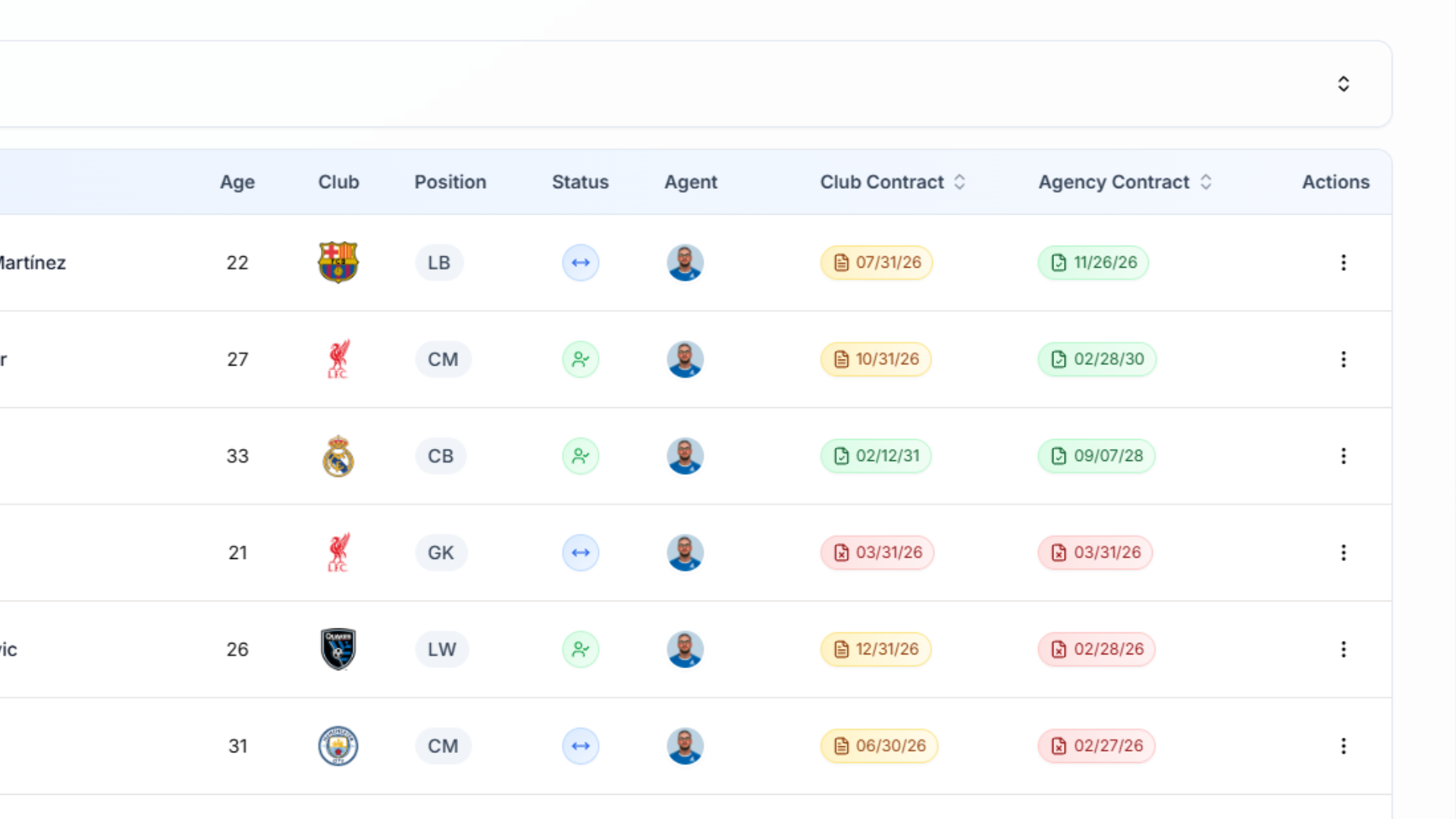Contracts screenshot